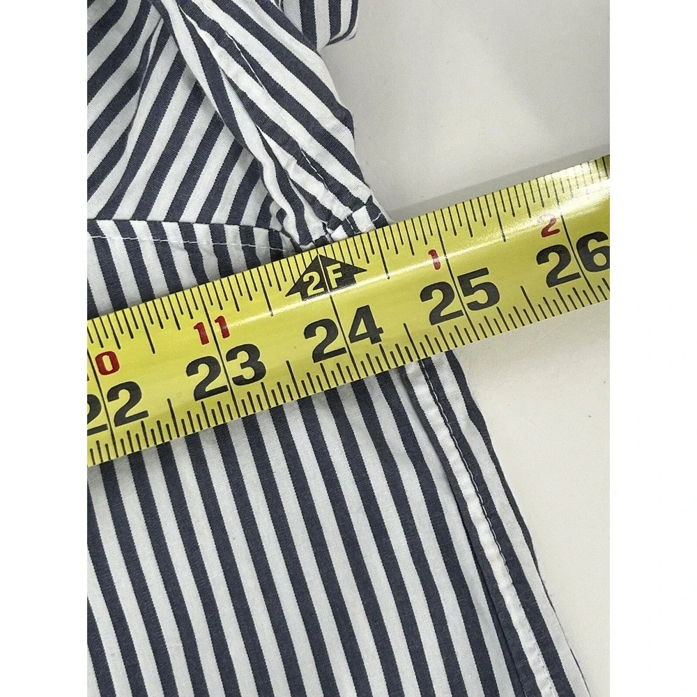 Banana Republic Dress Shirt Men's Sz XL‎ Gray White Stripe Long Button Slim Fit
